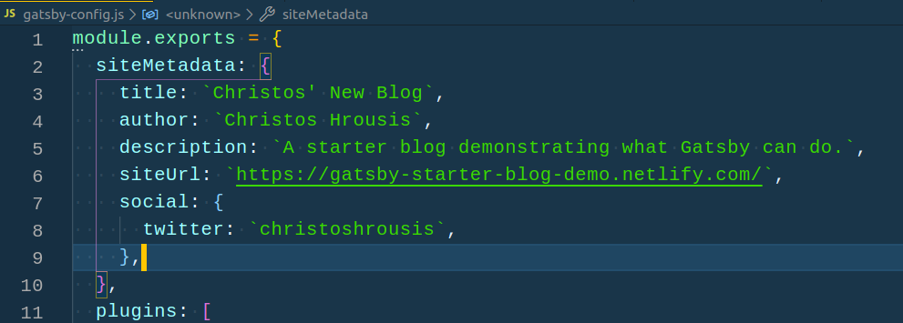 How your metadata config might look.